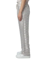 Pomy Jacquard Wing Straight-Leg Pants