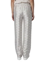 Pomy Jacquard Wing Straight-Leg Pants