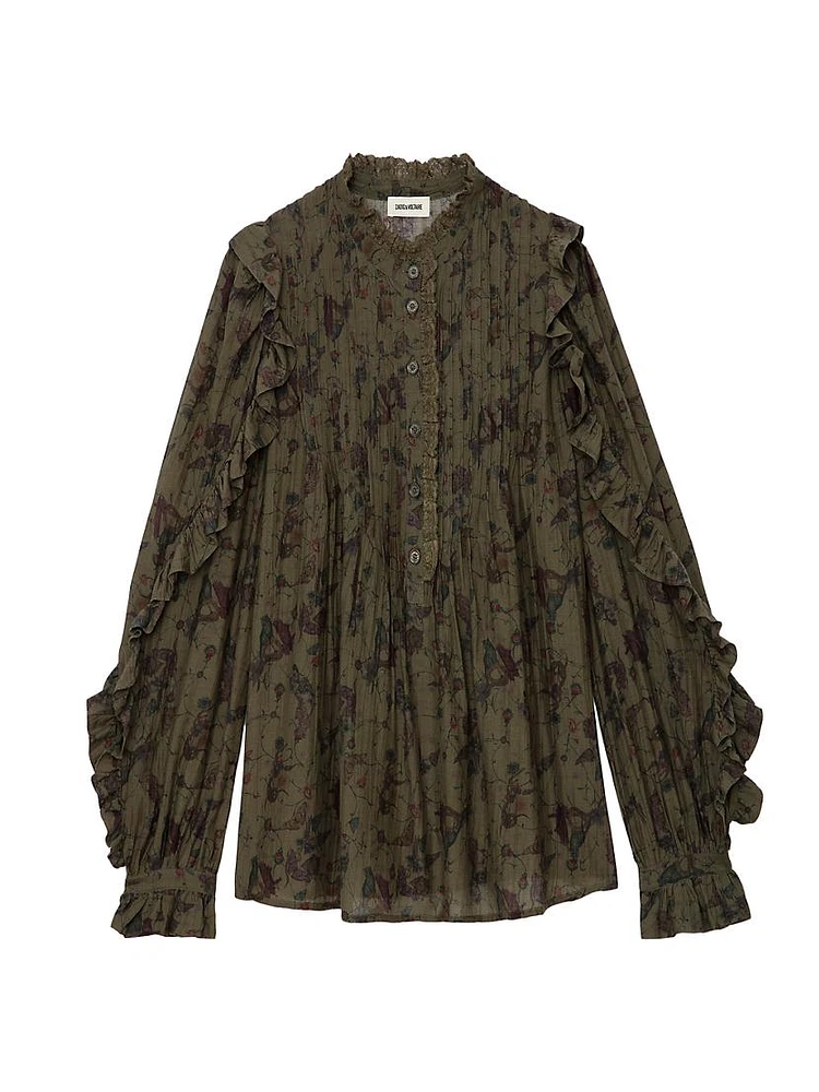 Timmy Tomboy Floral Cotton-Blend Blouse