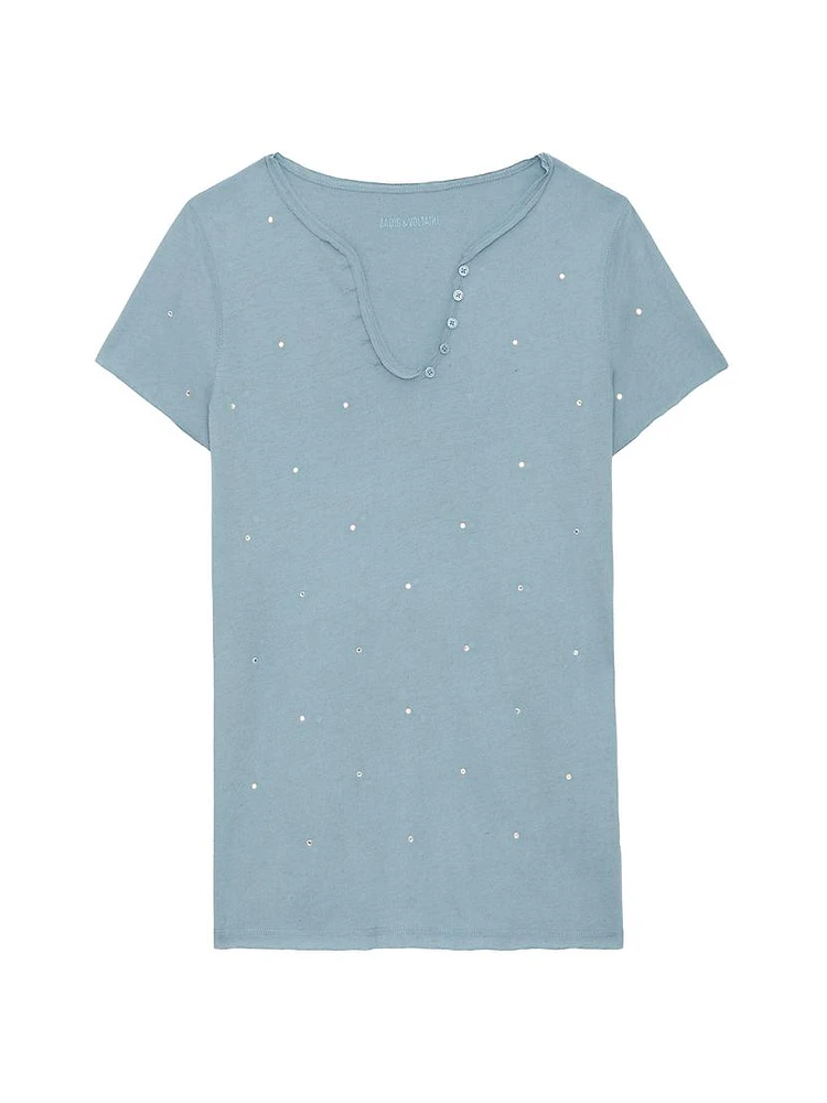 Cotton Crystal-Embellished T-Shirt