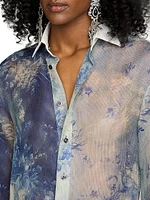 Nancie Sheer Floral Silk Shirt