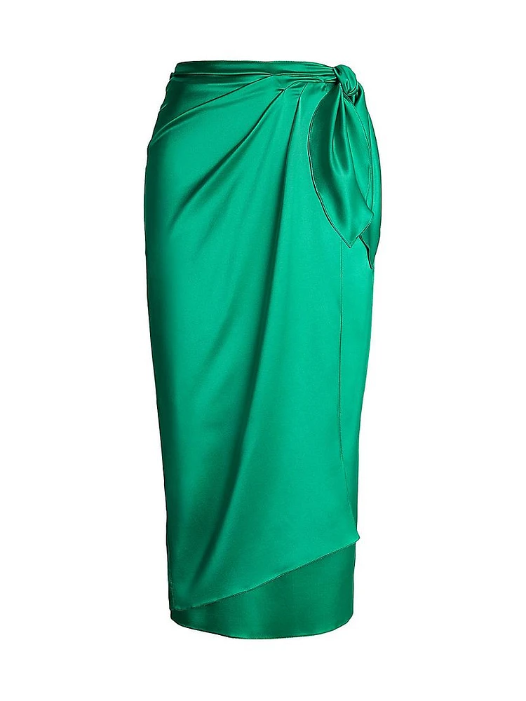 Danyelle Stretch Silk Midi-Skirt