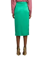 Danyelle Stretch Silk Midi-Skirt