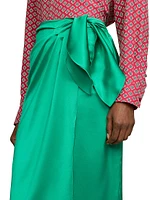 Danyelle Stretch Silk Midi-Skirt