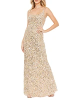 Sleeveless Sequined Slip Gown