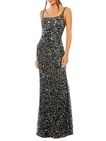 Sleeveless Sequined Slip Gown