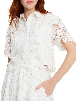 Floral Lace Crop Shirt