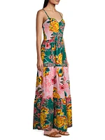 Fiorever Suzie Patchwork Floral Maxi Dress