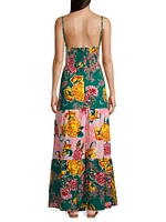 Fiorever Suzie Patchwork Floral Maxi Dress