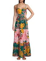 Fiorever Suzie Patchwork Floral Maxi Dress