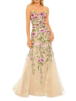 Embroidered Lace Mermaid Gown