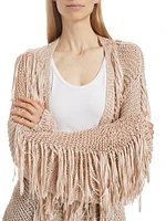 Sand Striped Fringe Cardigan