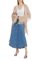 Sand Striped Fringe Cardigan