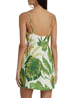 Tropical Forest Ruffle Minidress