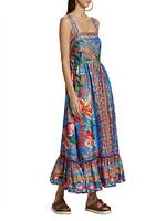 Stitched Garden Tiered Maxi Dress