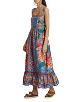 Stitched Garden Tiered Maxi Dress