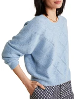 Cashmere Pointelle Pullover Sweater