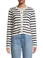 Striped Crewneck Cardigan