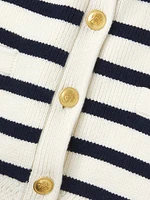 Striped Crewneck Cardigan