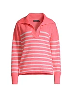 Striped Rib-Knit Cashmere Sweater