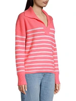 Striped Rib-Knit Cashmere Sweater