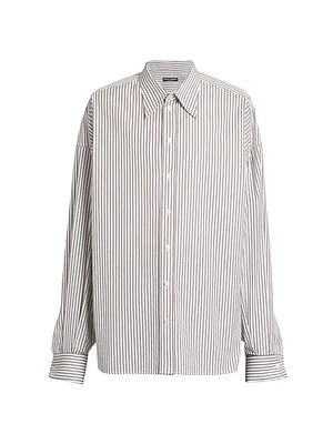 Popeline Rigato Button-Up Shirt