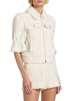 Holly Short-Sleeve Boucle Jacket