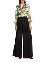 Nova Pleat Straight-Leg Pants