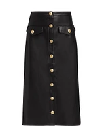 Milann Faux Leather Midi-Skirt