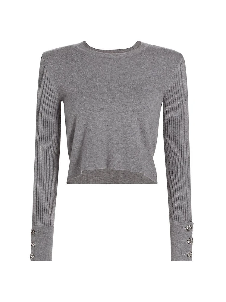 Sky Crewneck Crop Sweater