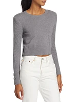 Sky Crewneck Crop Sweater