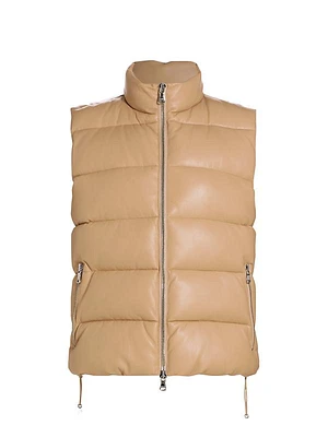 Tori Faux Leather Puffer Vest