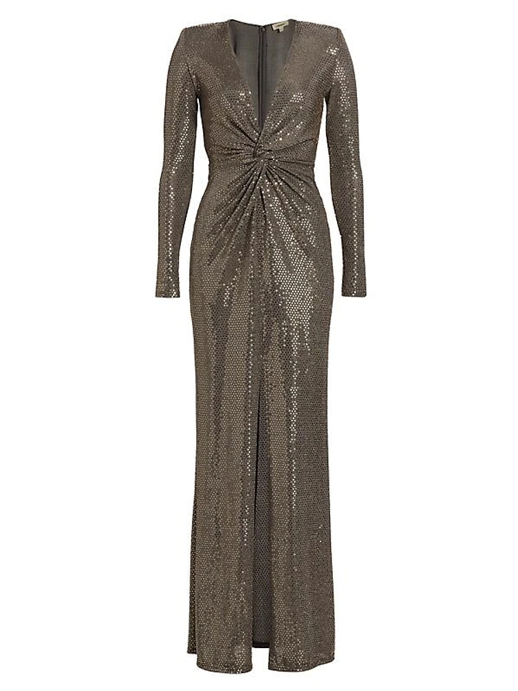 Rosetta Metallic Maxi Dress