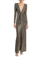 Rosetta Metallic Maxi Dress