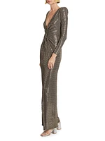 Rosetta Metallic Maxi Dress