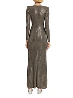 Rosetta Metallic Maxi Dress