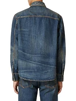 Denim Shirt With Metallic V Detail