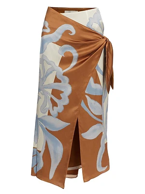 Sorrento Silk Wrap Midi-Skirt