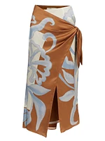 Sorrento Silk Wrap Midi-Skirt