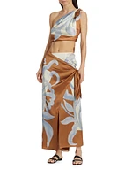 Sorrento Silk Wrap Midi-Skirt