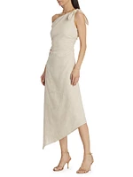 Affogato Linen Tie-Shoulder Maxi Dress