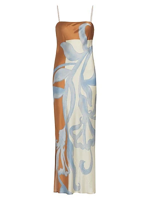 Sorrento Silk Colorblocked Maxi Dress