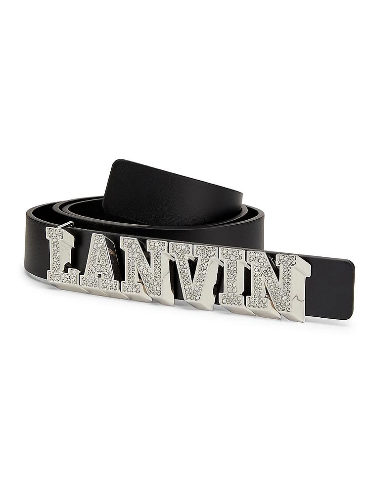 Lanvin x Future Strass Logo Leather Belt