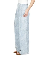 Petal-Print Wide-Leg Pants