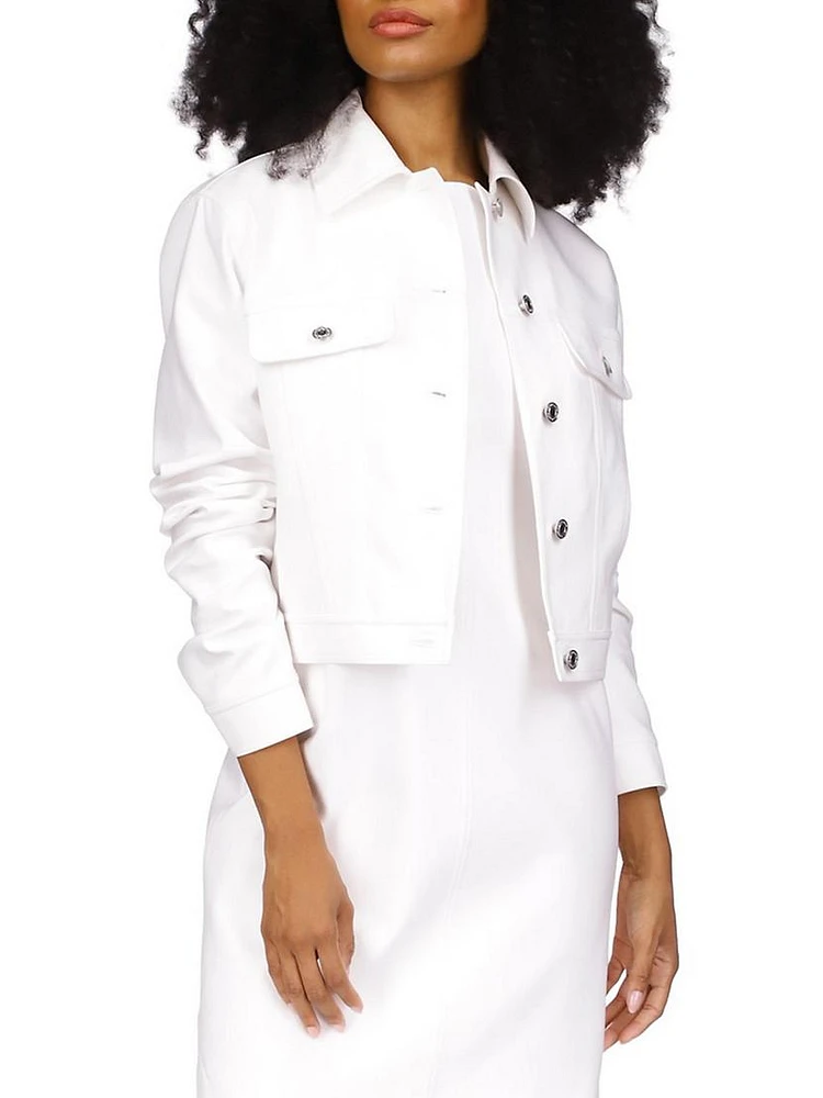 Cotton-Blend Crop Jacket