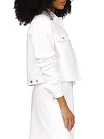 Cotton-Blend Crop Jacket