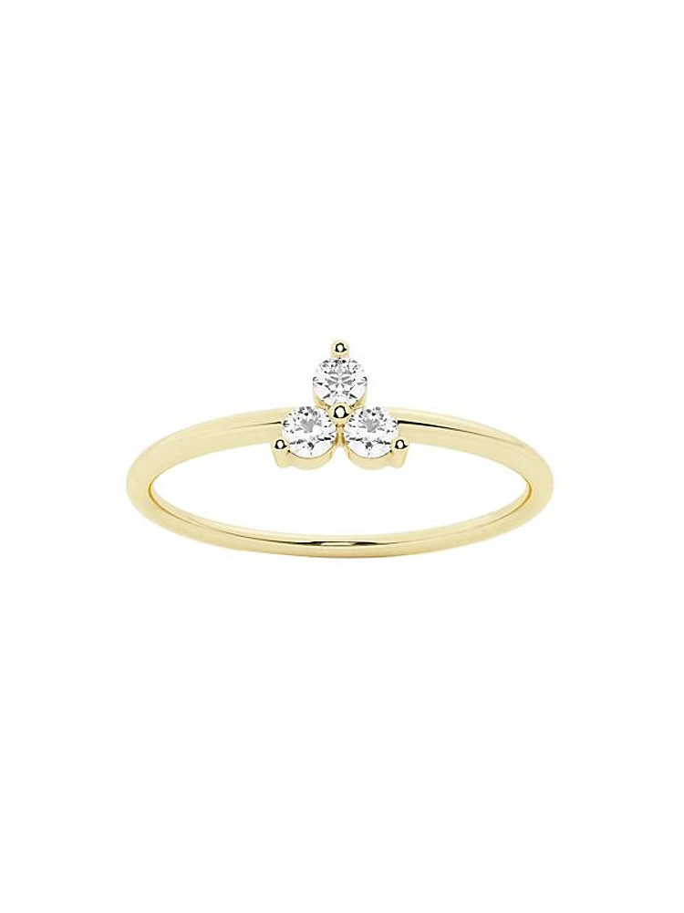 Romancing 14K Yellow Gold & 0.09 TCW Lab-Grown Diamond Ring