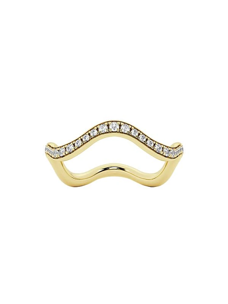 14K Yellow Gold & TCW Lab-Grown Diamond Wavy Eternity Ring