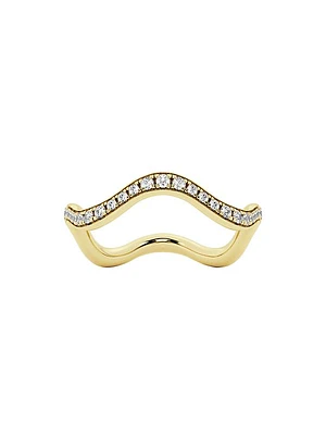 14K Yellow Gold & TCW Lab-Grown Diamond Wavy Eternity Ring