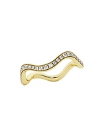 14K Yellow Gold & TCW Lab-Grown Diamond Wavy Eternity Ring